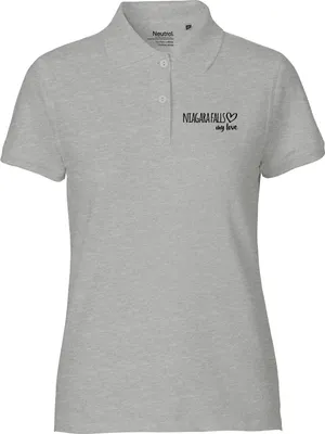 Produktbild von Huuraa Damen Polo Shirt Niagara Falls my love XL Sport Grey Bio Baumwolle Fairtrade Poloshirt Geschenkidee