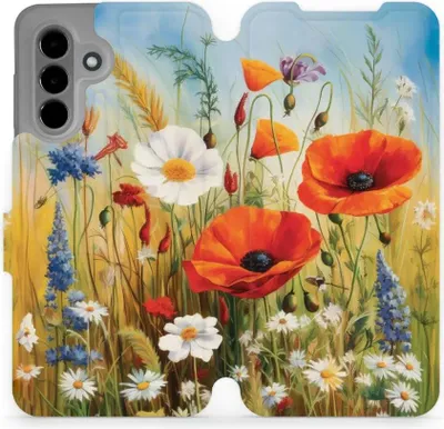 Produktbild von Handyhülle mit klappe für Galaxy A36 5G, Mobiwear Book, Wiesenblumen