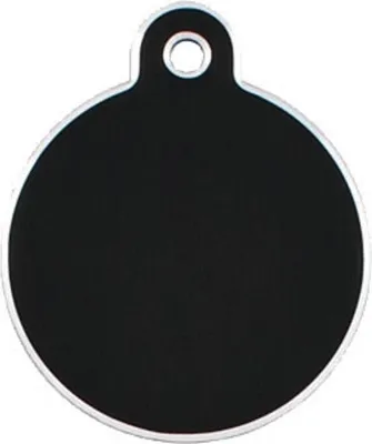 Produktbild von Adressanhänger mit Gravur - rund groß - schwarz mit Silberrand