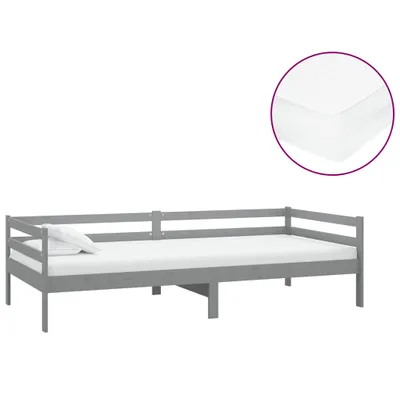 Immagine prodotto di vidaXL Letto da giorno con materasso 90x200 cm grigio in legno di pino massiccio