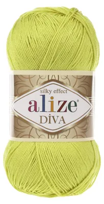 Produktbild von Alize Diva 109 Limette Garn 100g/350m – seidig, weich, glänzend