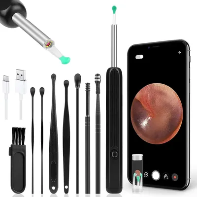 Produktbild von Ohrenschmalz Entferner,Otoskop,Wifi Ohrenreiniger,Kamera,IP67,6 LED,Earpick Ohrreiniger mit Licht Ohrlöffel für Baby Kinder Erwachsene