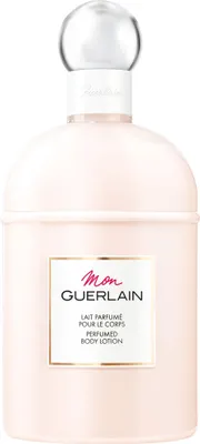 A product shot of a bottle of Guerlain Mon Guerlain Perfumed Body Lotion.