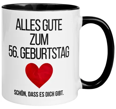 Produktbild von Tasse 56. Geburtstag Mann Frau – „Alles Gute zum Geburtstag“ – Geschenk zum Geburtstag Männer Frauen