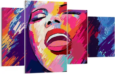Produktbild von Bild auf Leinwand - Leinwandbild - Frau Abstraktion - 120x70cm - Wand Bild - Wanddeko - Wandbilder - Leinwanddruck - Bilder - Kunstdruck - Wanddekoration - Leinwand bilder - Wandkunst - DL120x70-4019
