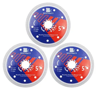 Image de Disque de coupe diamanté - Lame de scie circulaire - Coffret de 3 - 125 mm - Pour carrelage, marbre et granit