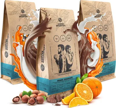 Produktbild von Coffee Broastery - Kaffeebohnen Brazil Guaxupe 3 x 1kg - Frisch Geröstet - Spezialitäten Kaffee - 100% Arabica - Mittelhelle Röstung - Ganze Bohne