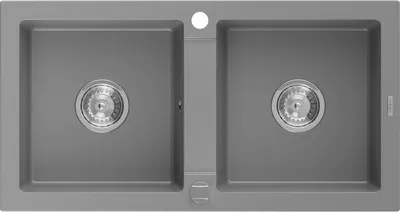 Produktbild von Mexen Mario 2-Becken-Granit-Spülbecken 820 x 436 mm, Grau - 6504822000-71