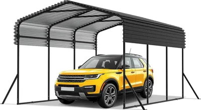 Produktbild von JOIEYOU Carport Auto Metall 300x450x250 cm Überdachung Autoüberdachung Garage mit Spitzdach aus Trapezblech Stabil Autounterstand Autogarage Sonnenschutz & Wetterfest