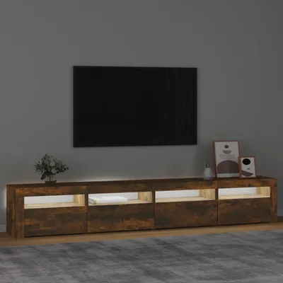 Produktbild von The Living Store TV-Schrank mit LED-Leuchten Räuchereiche 240x35x40 cm