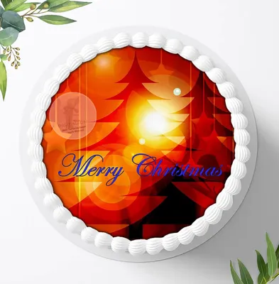 Produktbild von Für die Geburtstags Torte ein Tortenaufleger, Zuckerbild mit dem Motiv: Weihnachten, Essbares Foto für Torten, Fondant, Ø 20cm, 0002w