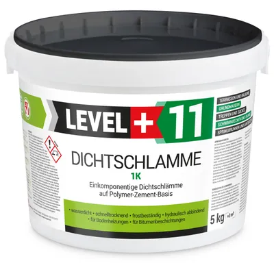 Obrázek produktu pro Těsnicí malta 1K Hydroizolace suterénu Balkonu Terasy 5KG Pružná hydroizolace LEVEL+11