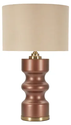 Imagen del producto de Lámpara de mesa Rosenthal, diseño Lampa, con base de vidrio, detalles en marrón y dorado, diámetro de 40,5 cm y altura de 69,5 cm, casquillo E27