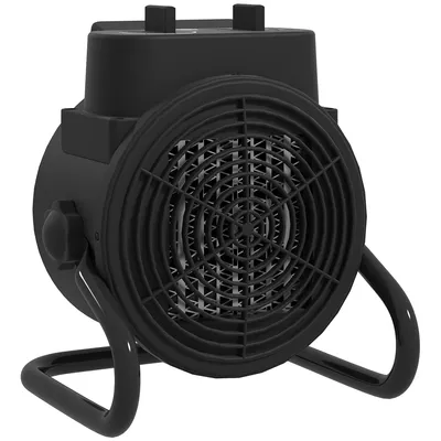 Produktbild von Heizgerät, Heizlüfter mit 3 Modi, einstellbarem Thermostat, Griff, Überhitzungsschutz, 21,5 x 15,8 x 22 cm, Schwarz
