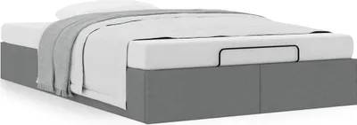 Produktbild von Ottoman-Bett ohne Matratze Dunkelgrau 120x190 cm Stoff