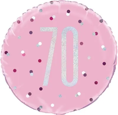 Produktbild von Folienballon rosa & silber Zahl 70