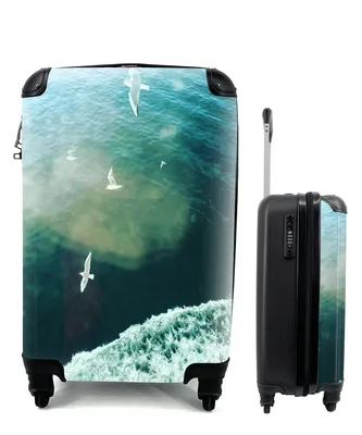Produktbild von MuchoWow® Koffer Handgepäck Trolley Rollkoffer Kleine Reisekoffer mit 4 Rollen - Vogel - Wasser - Berg - Cabin Size < 55x40x23 cm & 55x40x20 cm - Fotokoffer - Kabinenkoffer - Boardgepäck - Reise-Box - Reisekoffer - Reisegepäck - Koffer mit Bild - Trolley für Kinder