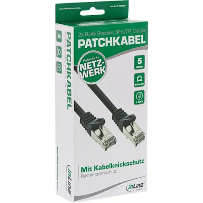 Immagine prodotto di Cavo patch InLine®, SF/UTP, Cat.5e, nero, 5 m