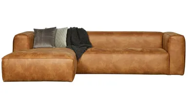Produktbild von Ecksofa recyceltes Leder Sofa Eckcouch cognac Breite 305 cm - Recamiere links