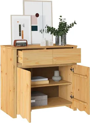 Zdjęcie produktu dla vidaXL Kredens Drammen dąb 79 x 43 x 75,5 cm lite drewno sosnowe