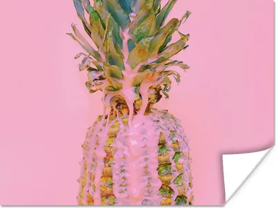 Produktbild von MuchoWow® Poster Farbe - Ananas - Rosa - Sommer 120x90 cm - Wandbild