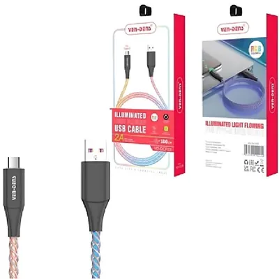 Produktbild von Beleuchtetes USB-C Schnellladekabel - 1m - Mehrfarbig KP34006