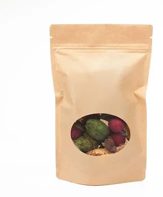 Produktbild von Standbodenbeutel Kraft 21x9x29cm | 510 Gramm mit rundem Fenster (100 Stück) [ZBGO5K]