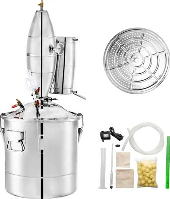 Obrázek produktu pro Destilátor, objem 50 l, nerezová ocel 304, teploměr v balení, účinný chladicí systém, kompletní domácí sada