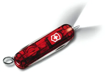 Immagine prodotto di Piccolo strumento tascabile Signature Lite, rosso trasparente, LED