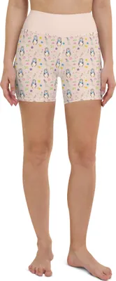Produktbild von Mr. & Mrs. Panda Yoga Shorts Pinguin Lolli Größe L - Rosa - Geschenk, Spruch, Sporthose, Heißhunger, Sportshorts, Yogabekleidung, Naschen, Damen, Süßigkeiten