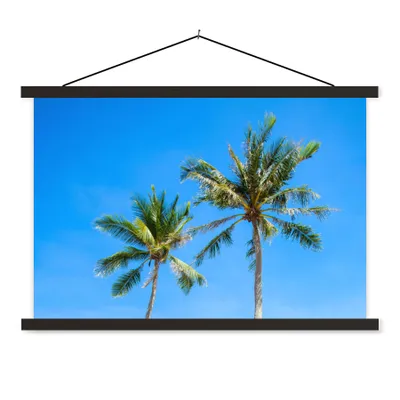 Produktbild von MuchoWow® Textilposter Palme - Sommer - Tropisch 90x60 cm mit schwarzem Rahmen - Aufhängungssatz