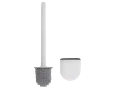 Produktbild von Silikon Toilettenbürste mit Schale weiß