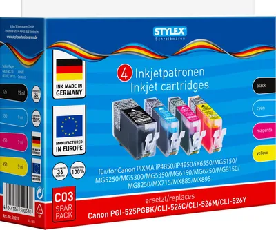 Produktbild von Druckerptronen für Canon Pixma iP4850/iP4950/iX6550/MG5150/MG5250 ... / 4er Set