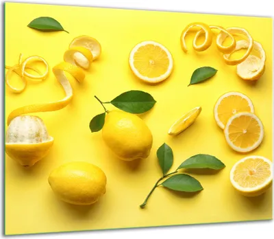 Produktbild von Herdabdeckplatten Glaskeramikkochfeld-Abdeckung Spritzschutz Glas 60x52cm Gelb Obst