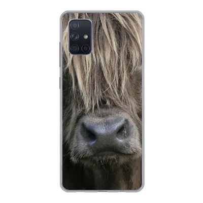 Produktbild von MuchoWow® Handyhülle Schutzhülle Hülle für Samsung Galaxy A71 Schottischer Highlander - Braun - Nase Silikon Softcase Handy Hülle - Kartenbesitzer