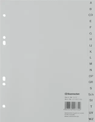 Image de Soennecken Register 1522 DIN A5 A-Z volle Höhe PP grau