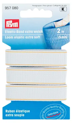 Gummiband, extra weich, weiß, 2 m x 15 mm