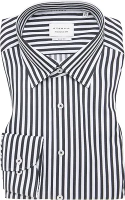 Produktbild von Eterna - Slim Fit - Bügelfreies Herren Langarm Hemd, (1056 F11U), Größe:40, Farbe:Schwarz (39)