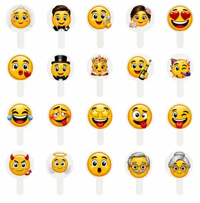 Emoji Foto Requisiten Set (20 Stück) – Hochzeit, Party, Familie