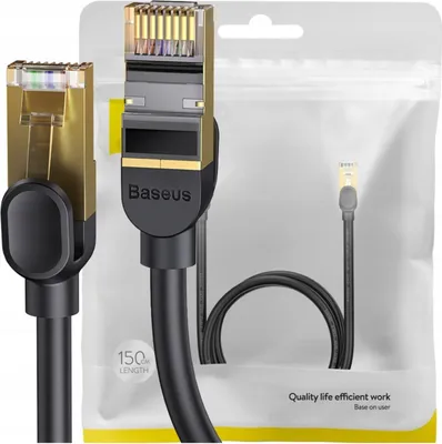 Image de Baseus Câble réseau Ethernet Rj45, 10Gbps, 1.5M (Noir)