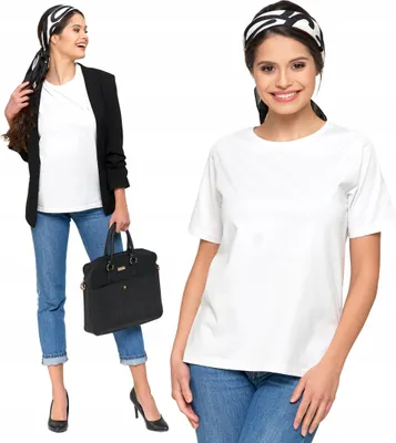 Produktbild von Moraj - T-Shirt Weiß - Damen T-Shirt Größe S - Baumwoll T-Shirt - weißes T-Shirt