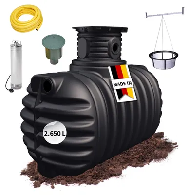 Productafbeelding van 4rain COMPACT ondergrondse regenwatertank-pakket 2650 L Tuin-Comfort, AI-gegenereerde afbeelding
