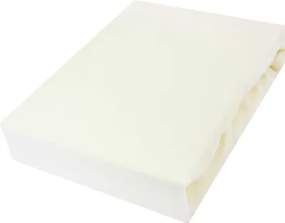 Produktbild von Spannbettlaken Frottee Spannbetttuch mit Gummizug Bettlaken Laken 100x200 cm Ecru PREMIUM
