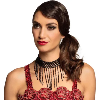 Produktbild von 20er Jahre Charleston Perlen-Choker (Schwarz)