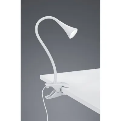 Produktbild von LED Klemmleuchte flexibel Schwanenhalslampe in weiß Schreibtischlampe Leselicht
