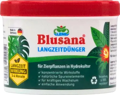 A product container for fertilizer, showing plant illustrations and product details.