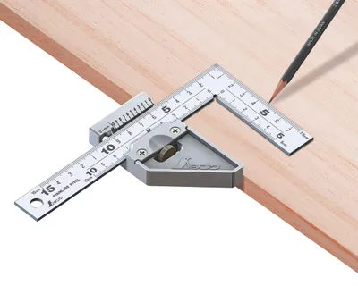 Zdjęcie produktu dla FAMEX 12512 Kątownik stolarski Shinwa 150 x 75 mm – precyzyjne narzędzie z ogranicznikiem