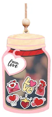 Produktbild von Hängende Liebesflasche aus Holz, Valentinstags-Dekoration, handgefertigter Auto-Rückspiegel-Anhänger