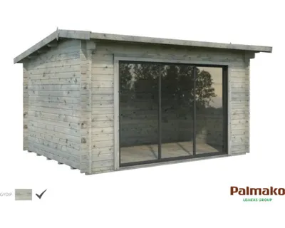 Produktbild von Gartenhaus Palmako Ines 11,1 m² Schiebetür Sicherheitsglas inkl. Fußboden 434 x 379 cm grau