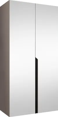 Produktbild von MIRJAN24 Kleiderschrank Mila 3 100 mit Spiegel, Schlafzimmer, Kleiderschrank, mit zwei Drehturen und mit Kleiderstange, Modern, Garderobenschrank (Farbe: Cashmere + Schwarz)